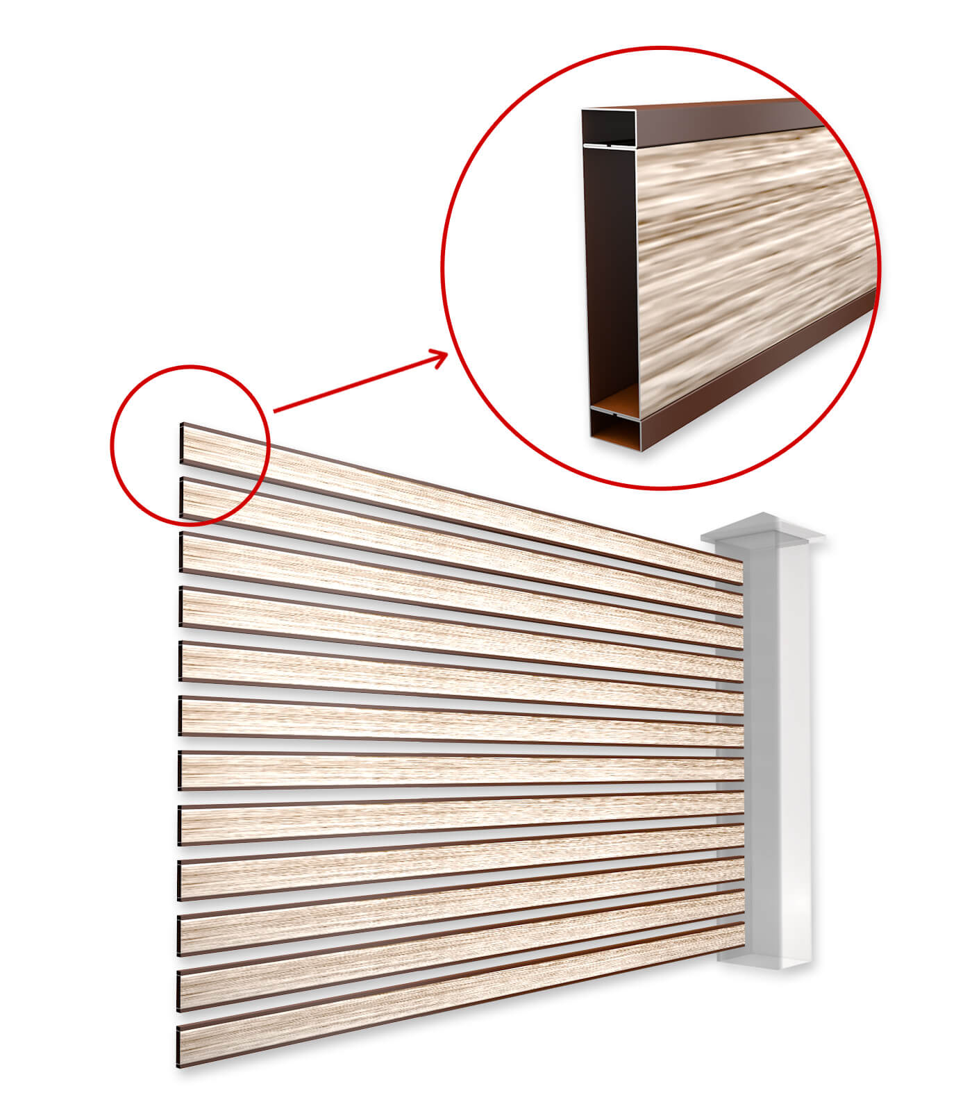 Ламели металлопланкен для забора-ранчо в Павлодаре