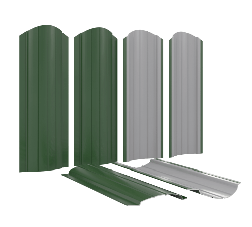 Металлоштакетник для забора Полукруглый Стандарт в Павлодаре